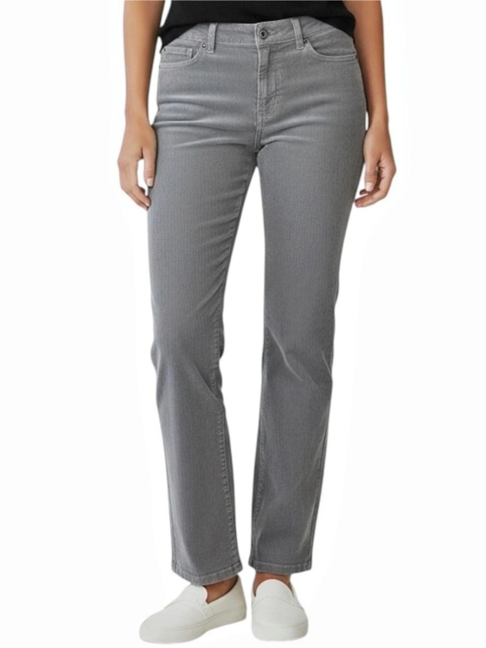 RALPH LAUREN Vintage Bootcut Corduroy in Gray Size 8 -- See Back Studded Patch